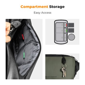 Torba fotograficzna K&F Concept Alpha Sling Bag 10 l - ciemnozielona