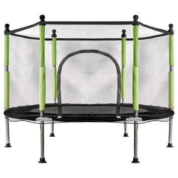 Trampolina do domu ogrodu dla dzieci siatka piłki 140cm 55inch zielona