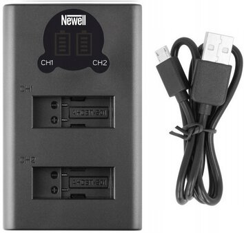 Ładowarka LCD + 2x bateria Newell AHDBT-501 do GoPro Hero 5 6 7 Black